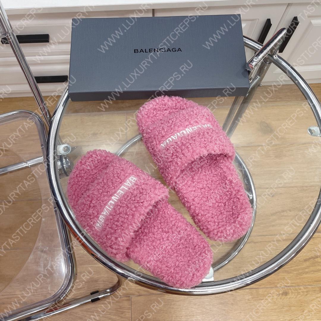 Ba*len*cia*ga furry slide pink 654261w2b411090