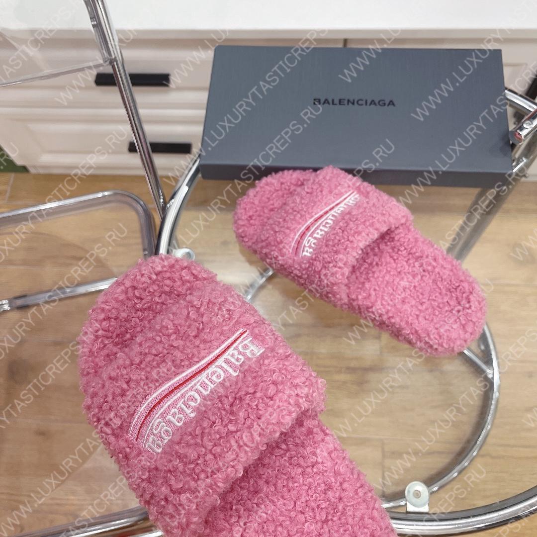 Ba*len*cia*ga furry slide pink 654261w2b411090