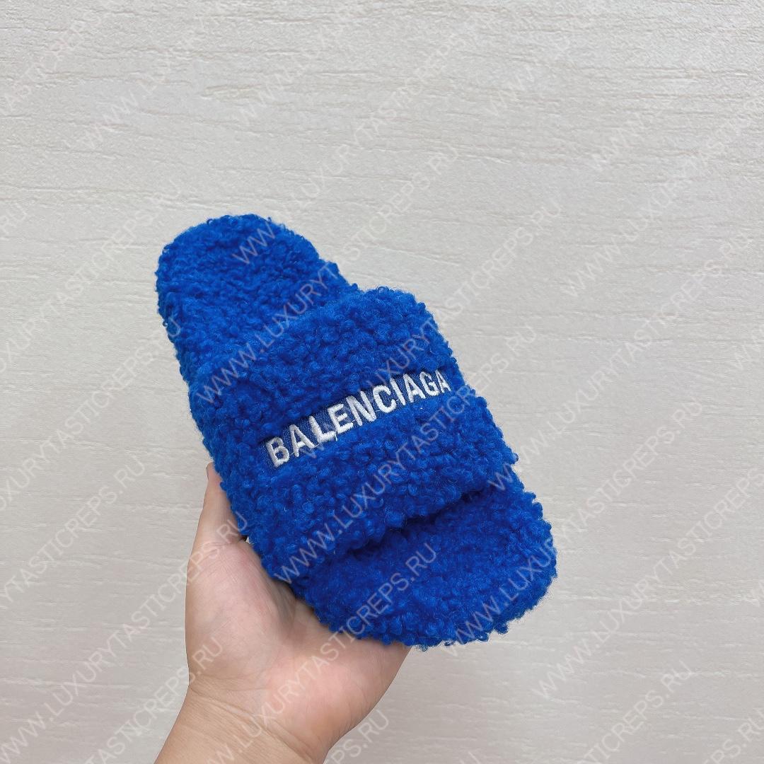 Ba*len*cia*ga furry slide dark blue 654261w2b411090