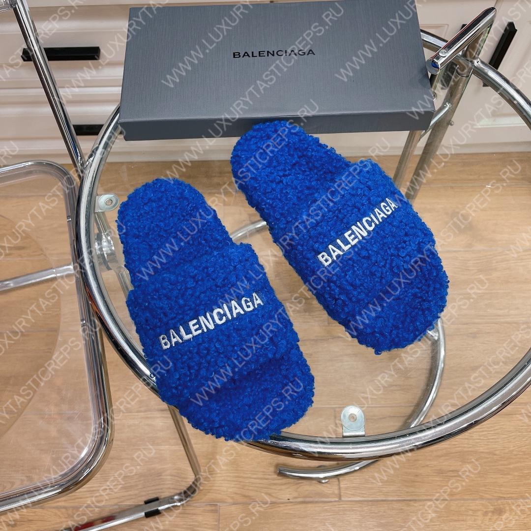 Ba*len*cia*ga furry slide dark blue 654261w2b411090