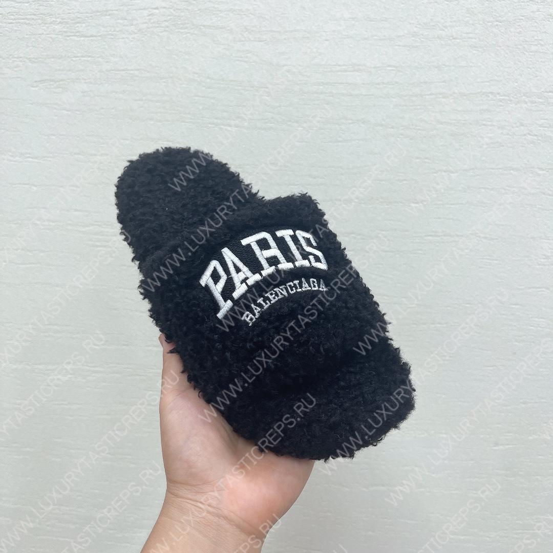 Ba*len*cia*ga furry slide black 654261w2b411090