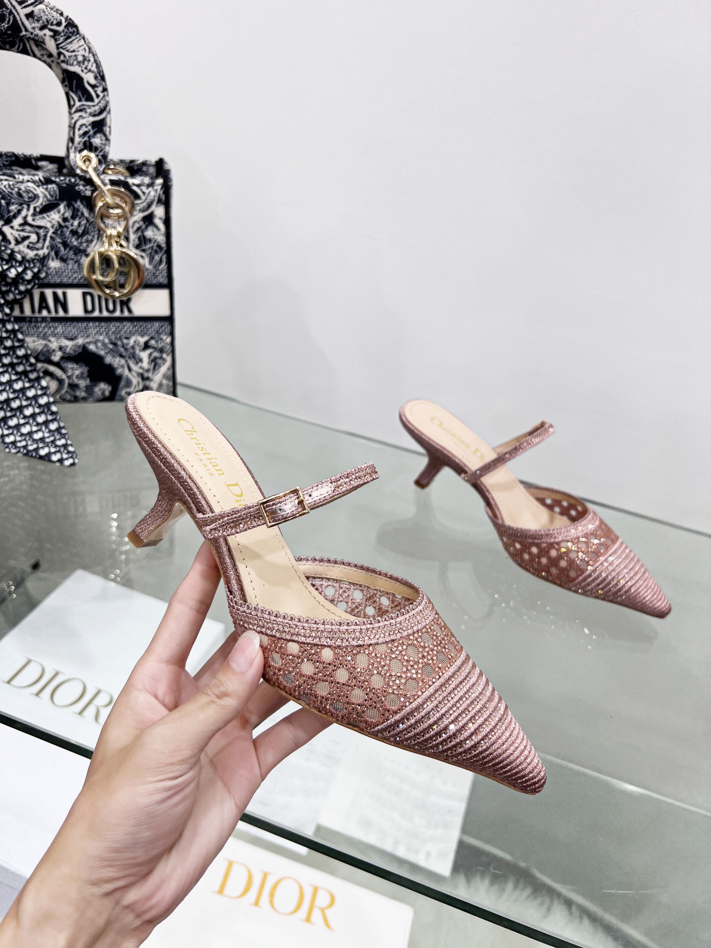 D*or capture heeled mule pink kcp927sry