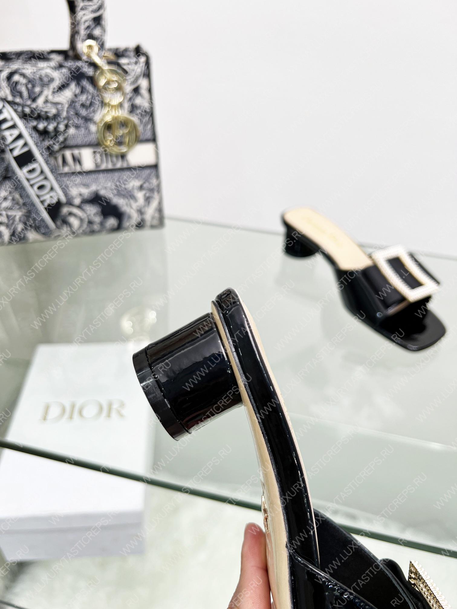 D*or idylle heeled slide black kcq768cst