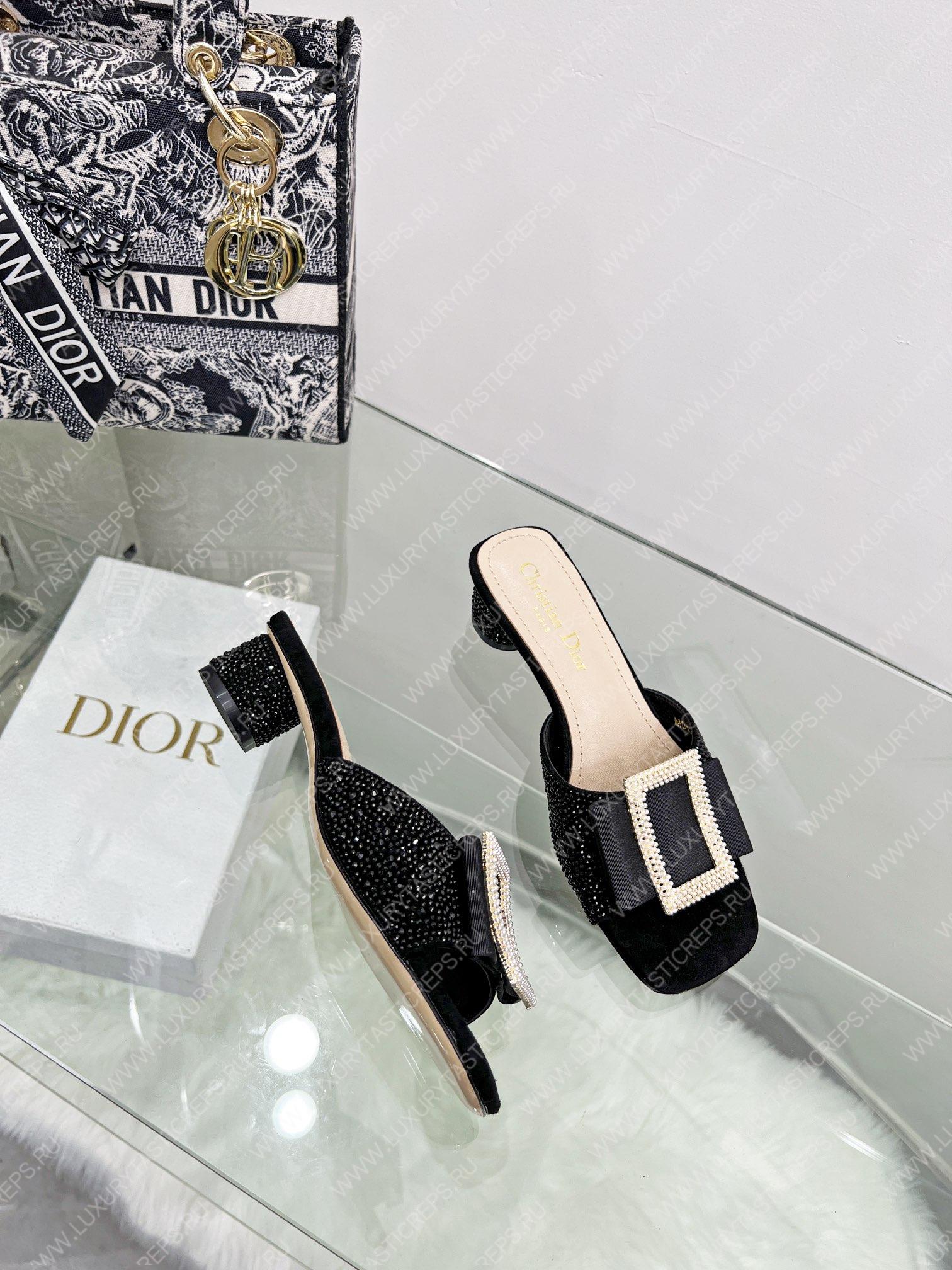 D*or idylle heeled slide black kcq768cst