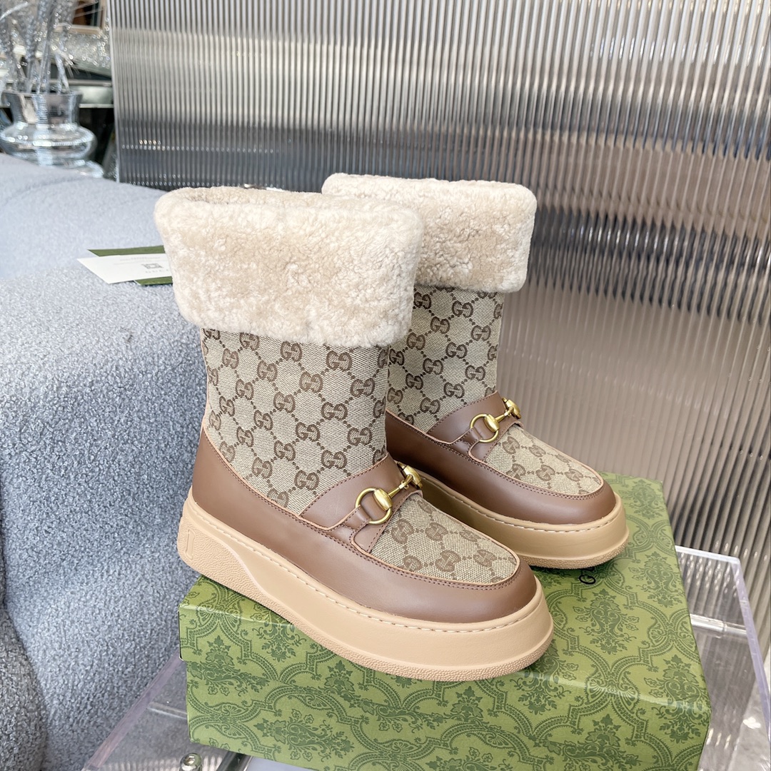 G*u*i fria ankle boot brown and beige 550036