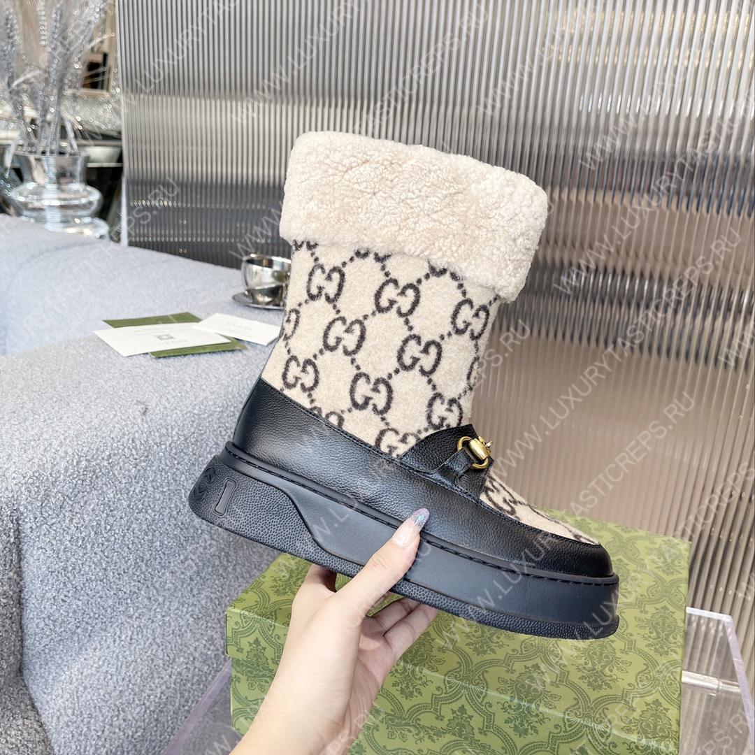 G*u*i fria ankle boot black and beige 550036