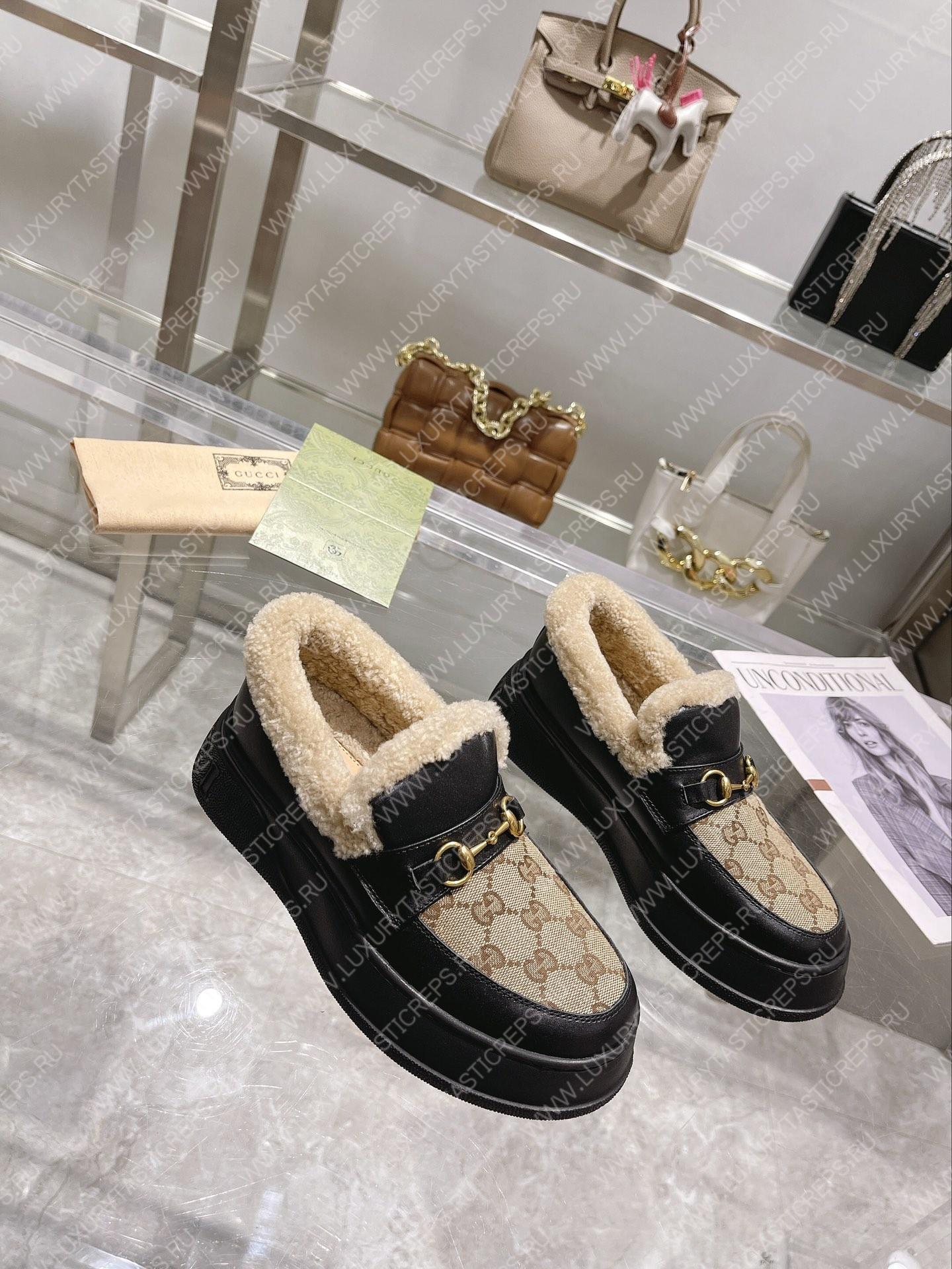 G*u*i horsebit ankle boot beige 550036