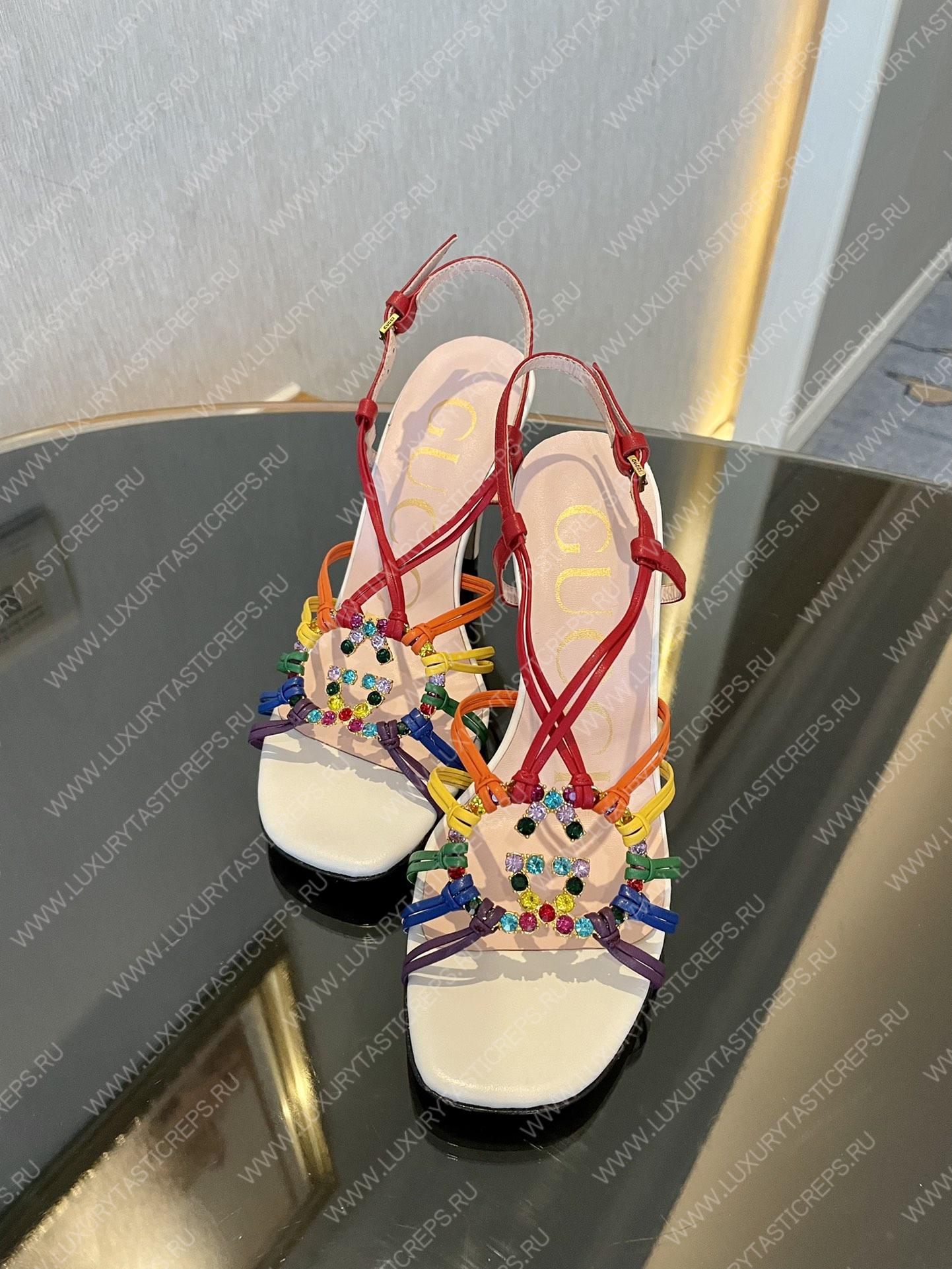 G*u*i womens’s sandal with interlocking g 694863