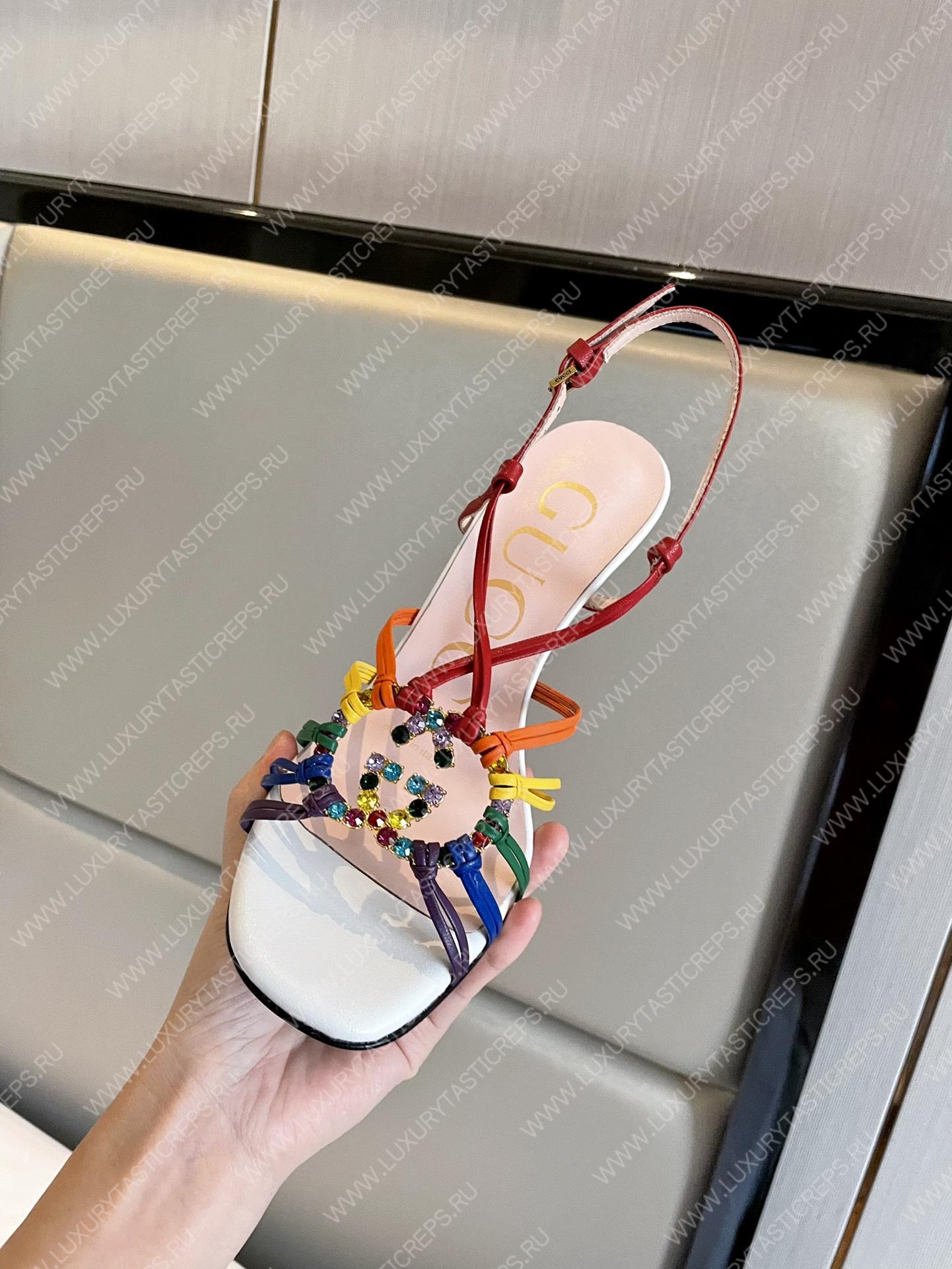 G*u*i womens’s sandal with interlocking g 694863