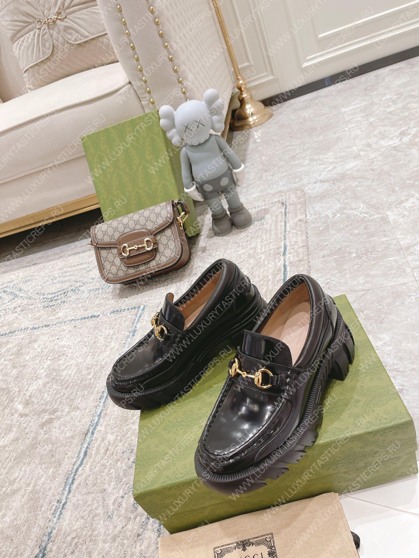 G*u*i loafer with horsebit black ‎656869