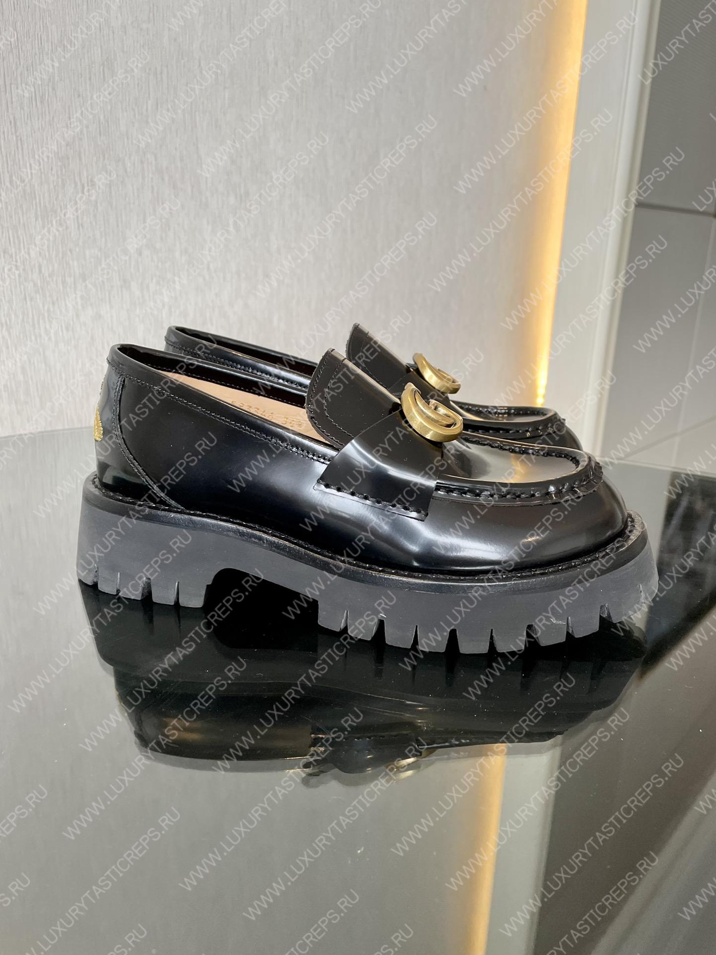 G*u*i loafer with interlocking g black ‎577236