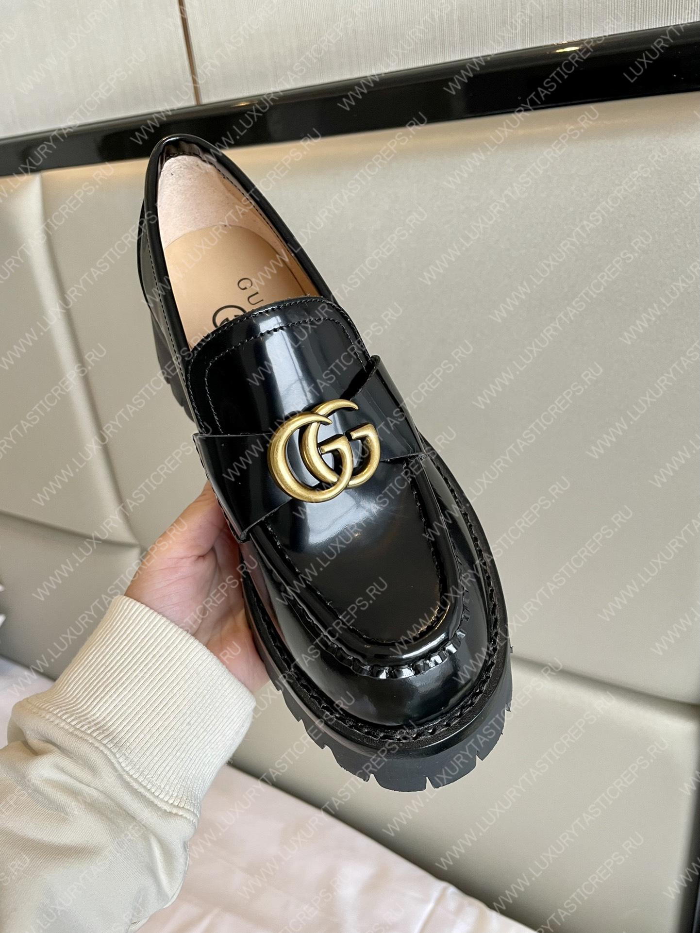 G*u*i loafer with interlocking g black ‎577236