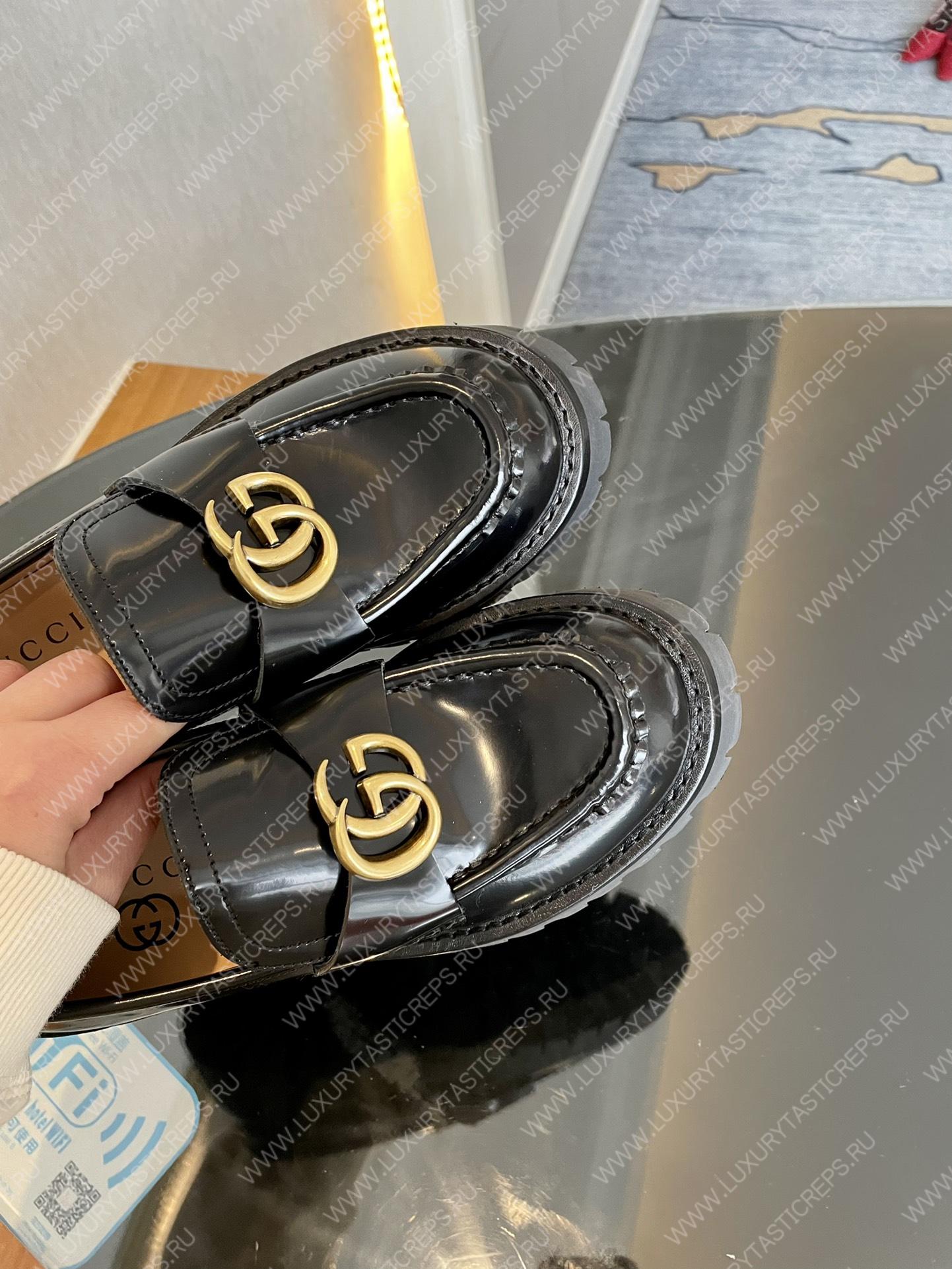 G*u*i loafer with interlocking g black ‎577236