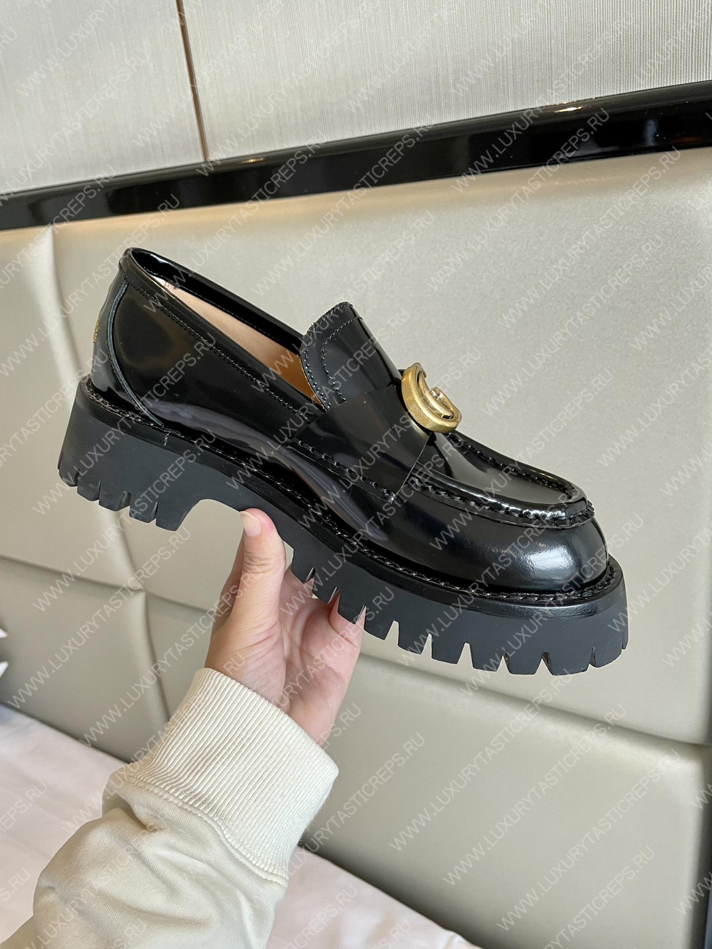 G*u*i loafer with interlocking g black ‎577236