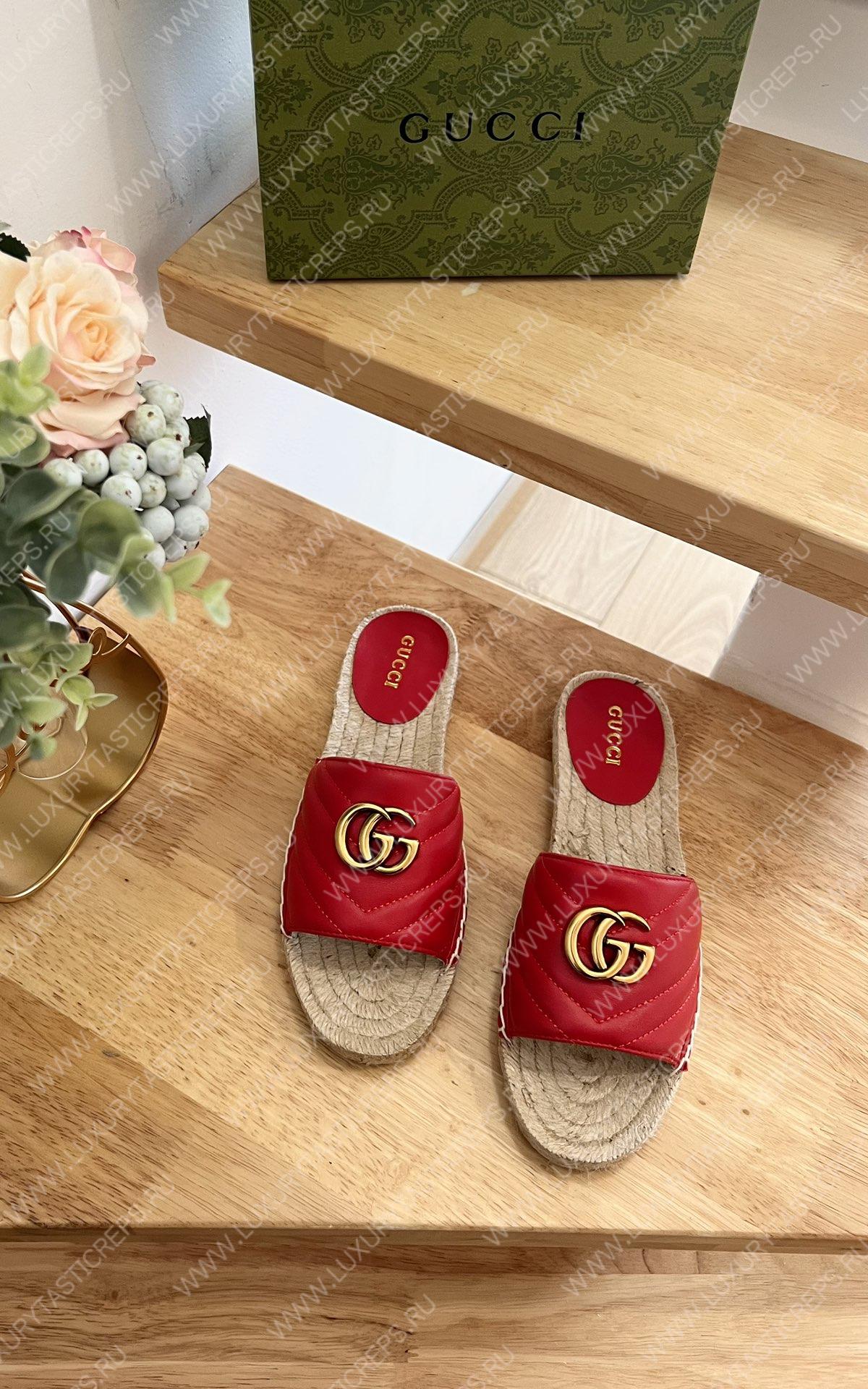 G*u*i pilar gg matelasse slide red 646169