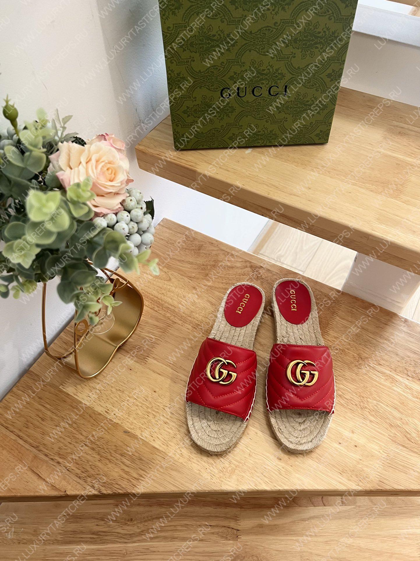 G*u*i pilar gg matelasse slide red 646169