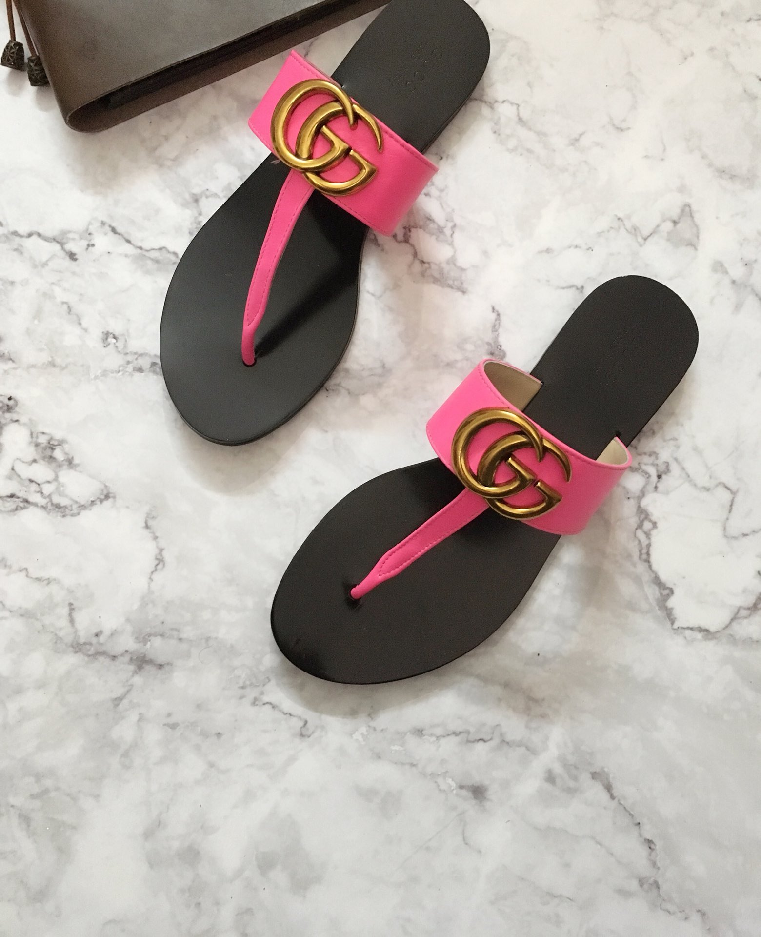 G*u*i marmont leather sandal pink ‎612138