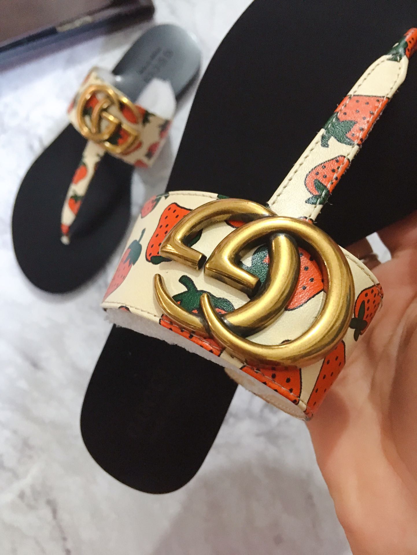 G*u*i marmont leather sandal multicolour ‎612138