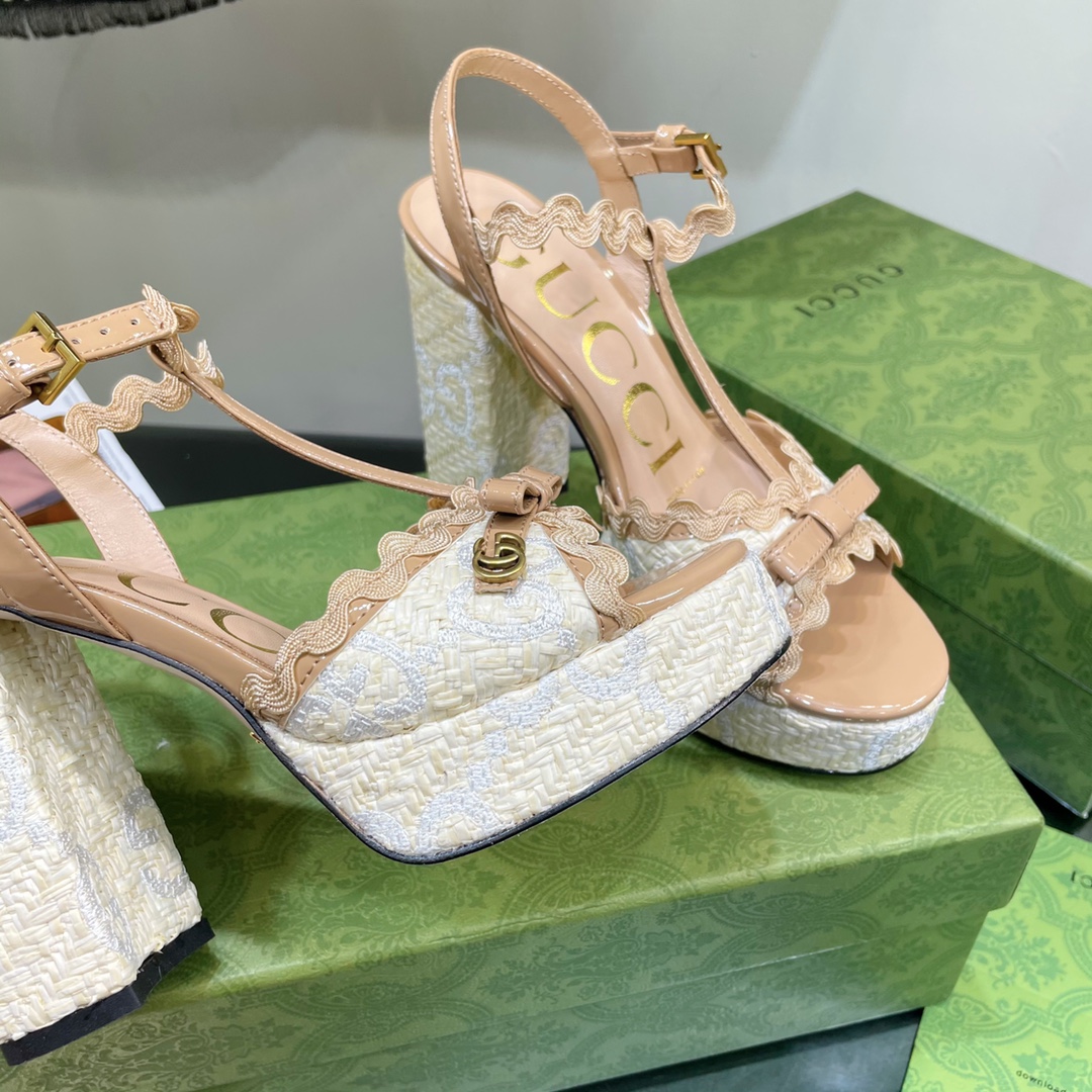 G*u*i sup*e platform sandals brown ‎730022