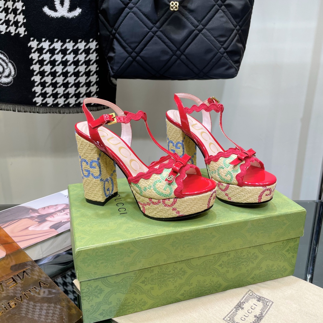 G*u*i sup*e platform sandals red ‎730022