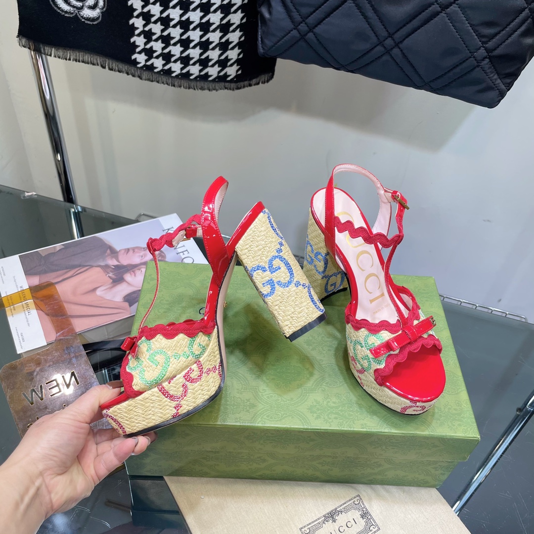 G*u*i sup*e platform sandals red ‎730022