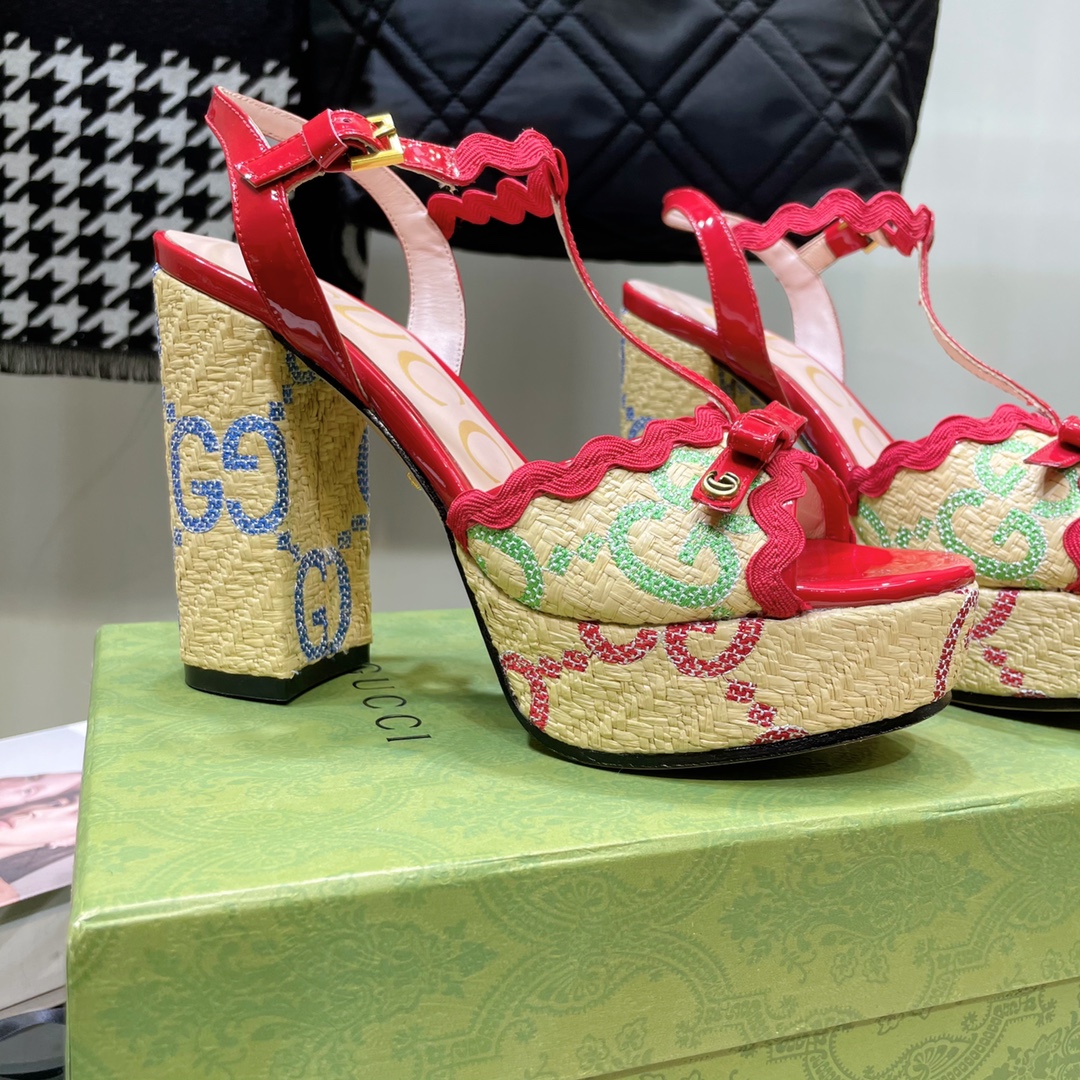 G*u*i sup*e platform sandals red ‎730022