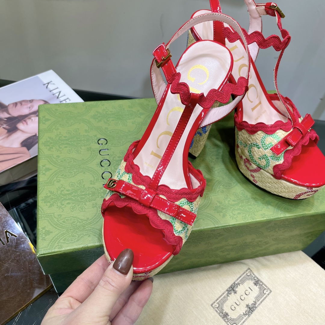 G*u*i sup*e platform sandals red ‎730022