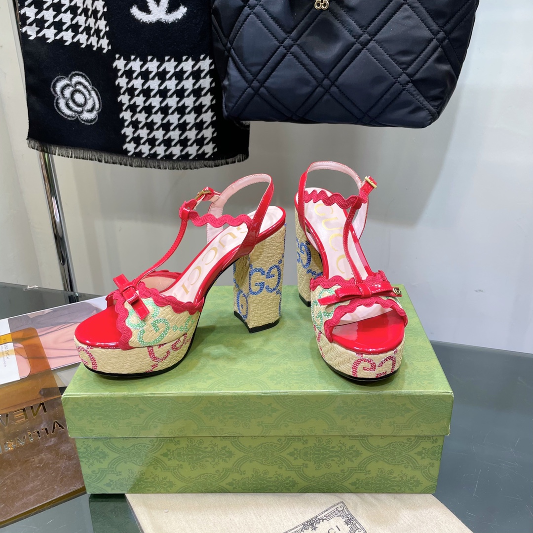 G*u*i sup*e platform sandals red ‎730022