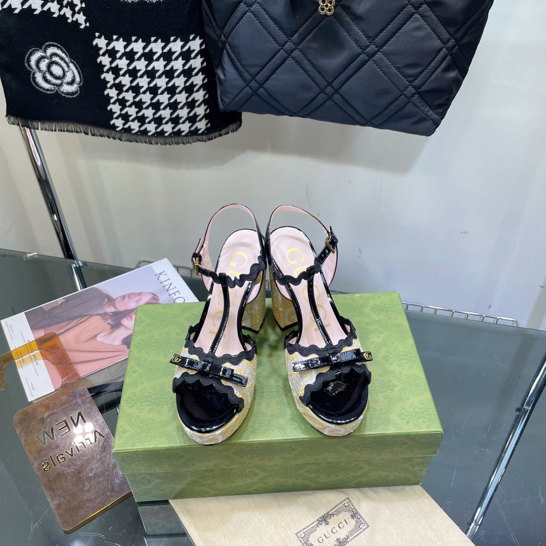 G*u*i sup*e platform sandals black ‎730022