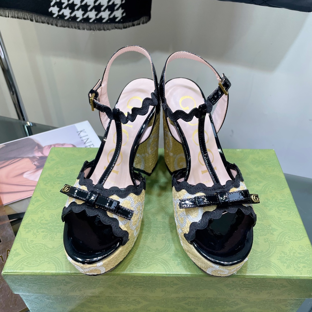 G*u*i sup*e platform sandals black ‎730022