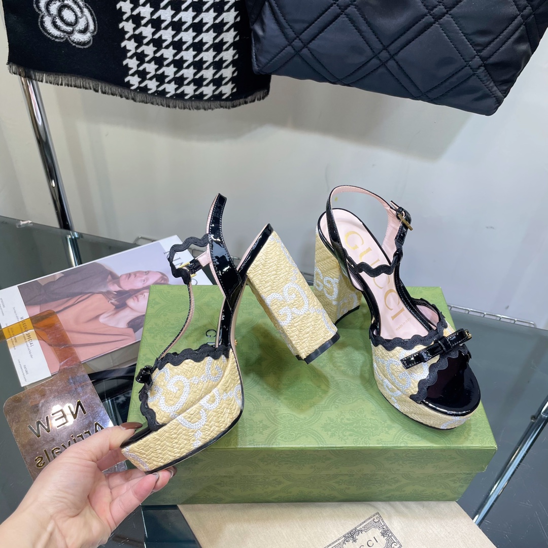 G*u*i sup*e platform sandals black ‎730022