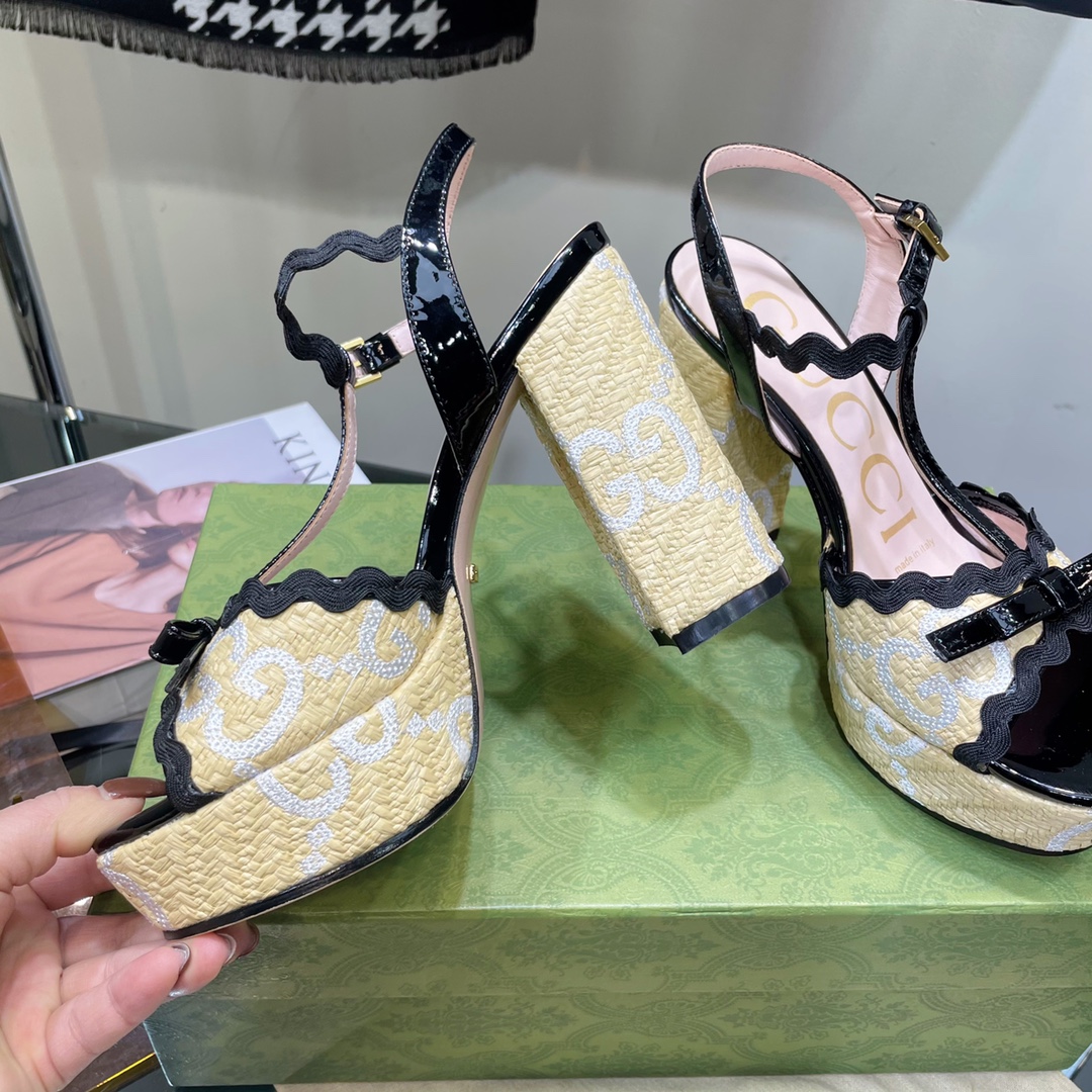 G*u*i sup*e platform sandals black ‎730022