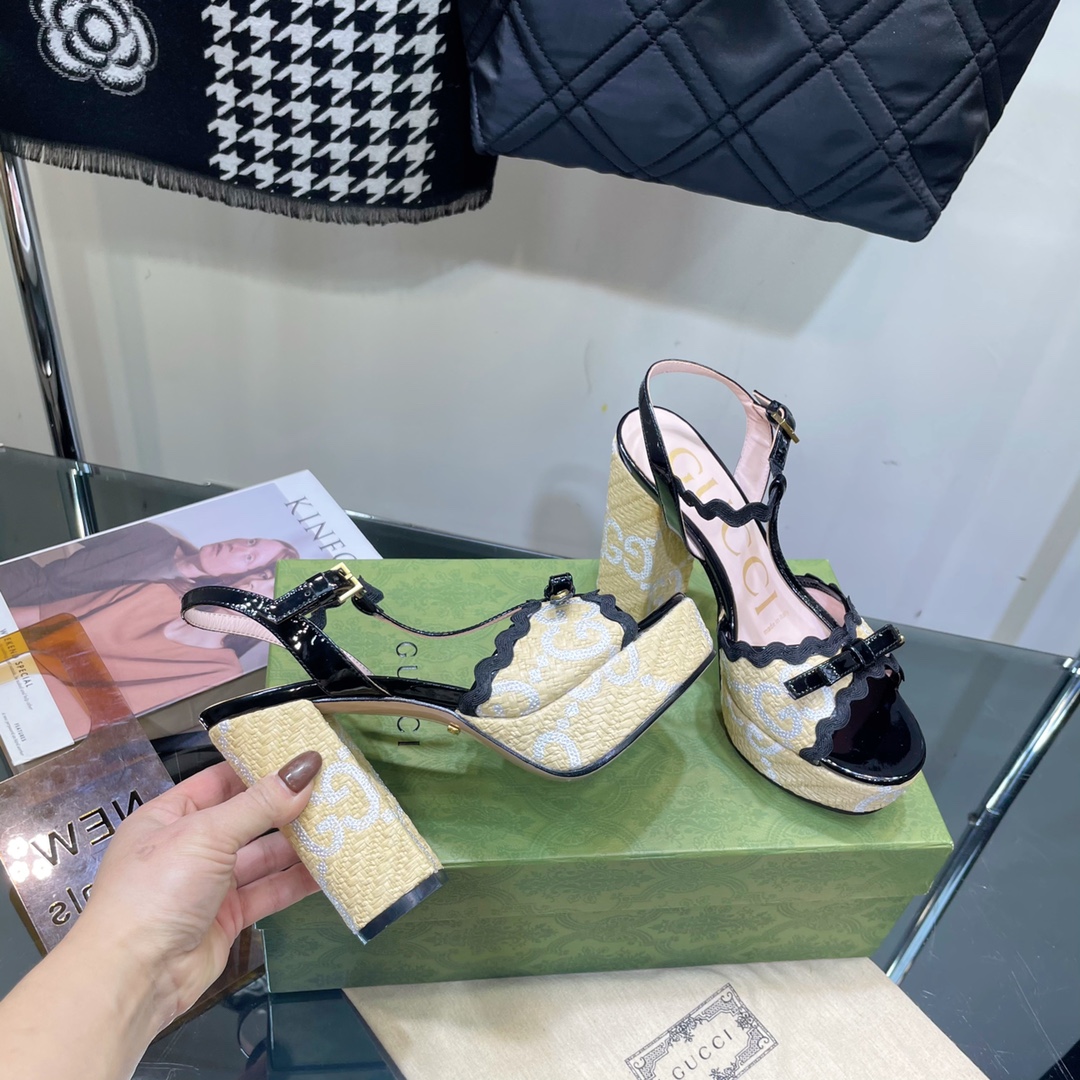 G*u*i sup*e platform sandals black ‎730022