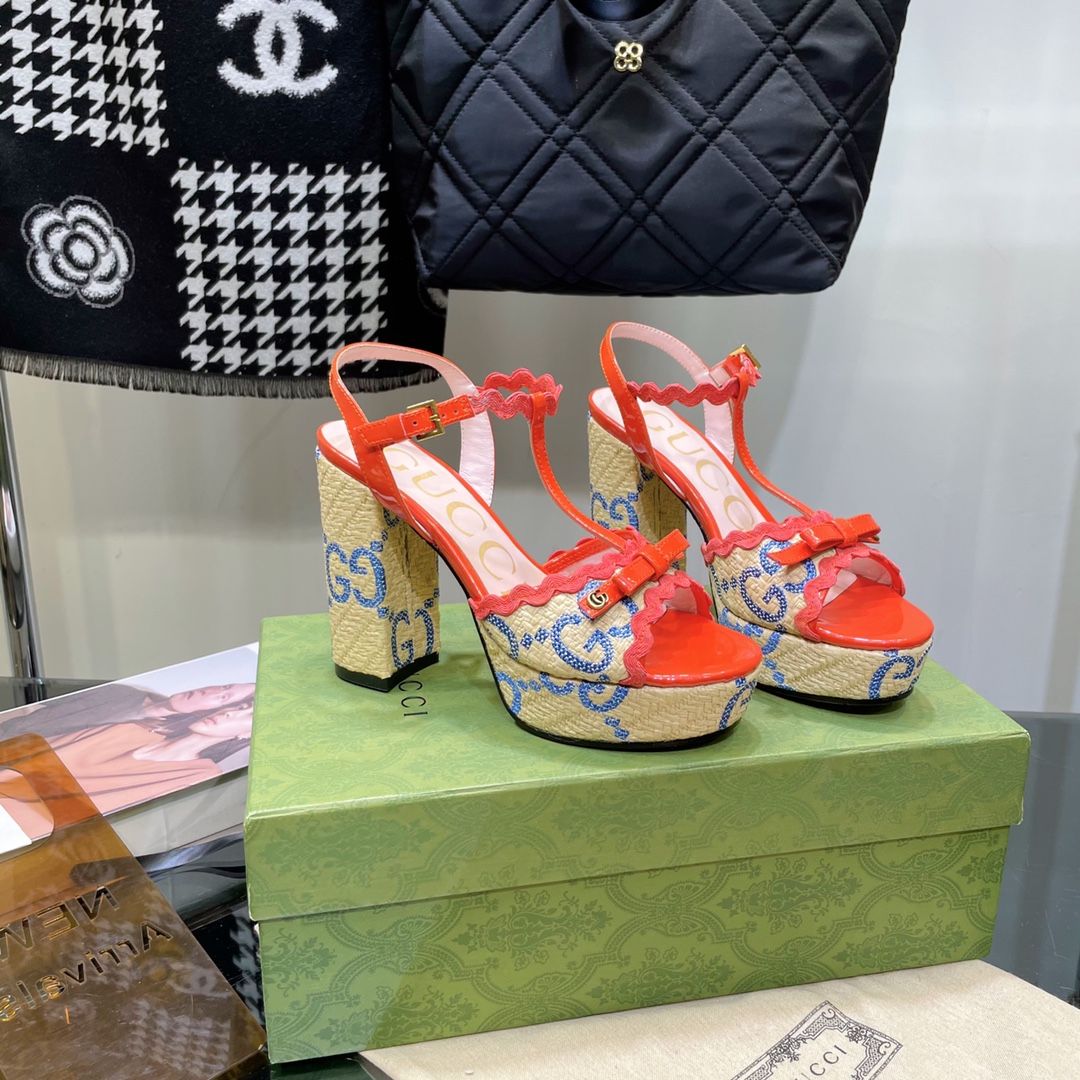 G*u*i sup*e platform sandals red ‎730022