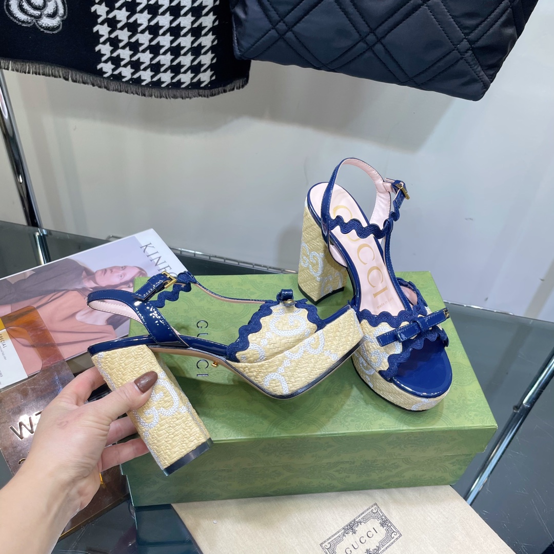 G*u*i sup*e platform sandals blue ‎730022
