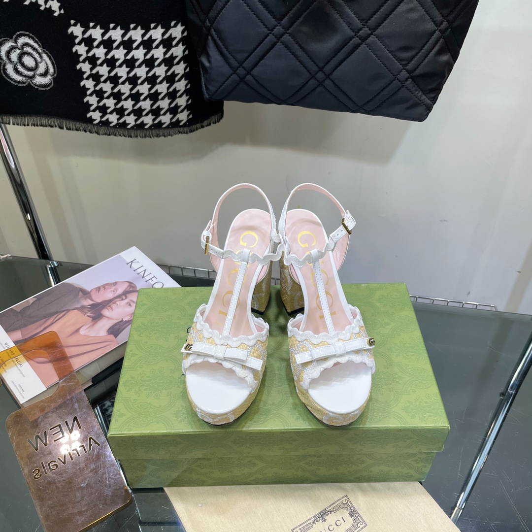 G*u*i sup*e platform sandals white ‎730022