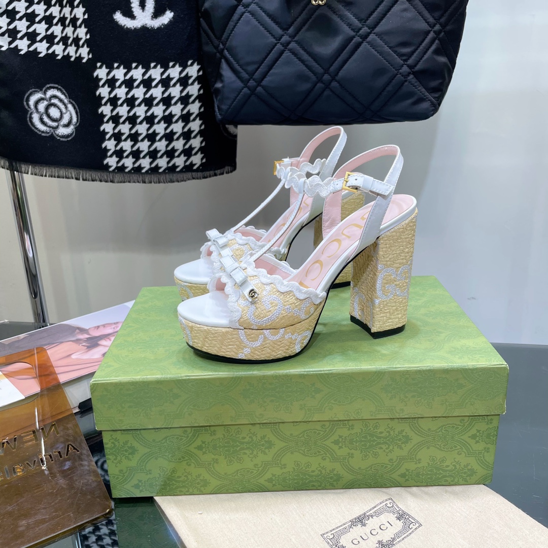 G*u*i sup*e platform sandals white ‎730022