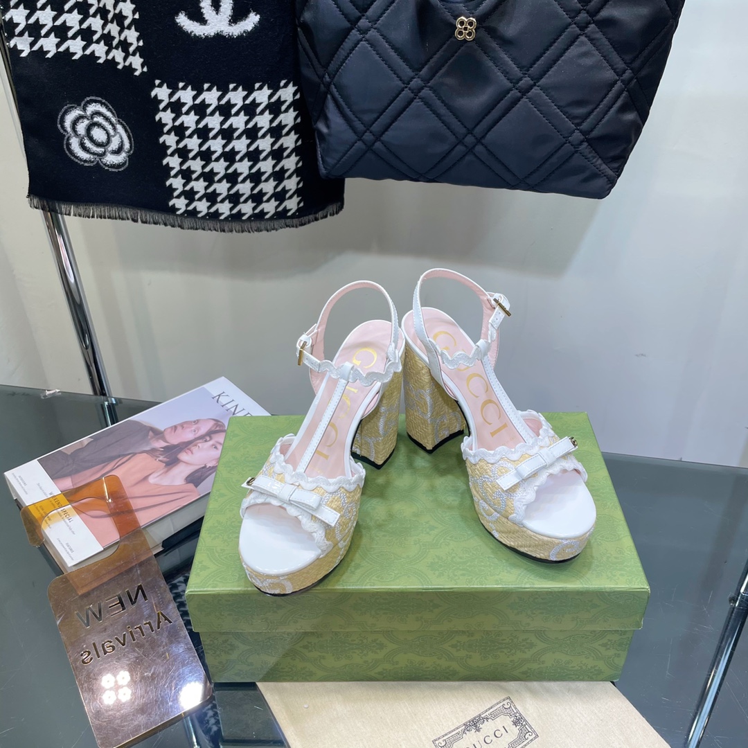 G*u*i sup*e platform sandals white ‎730022