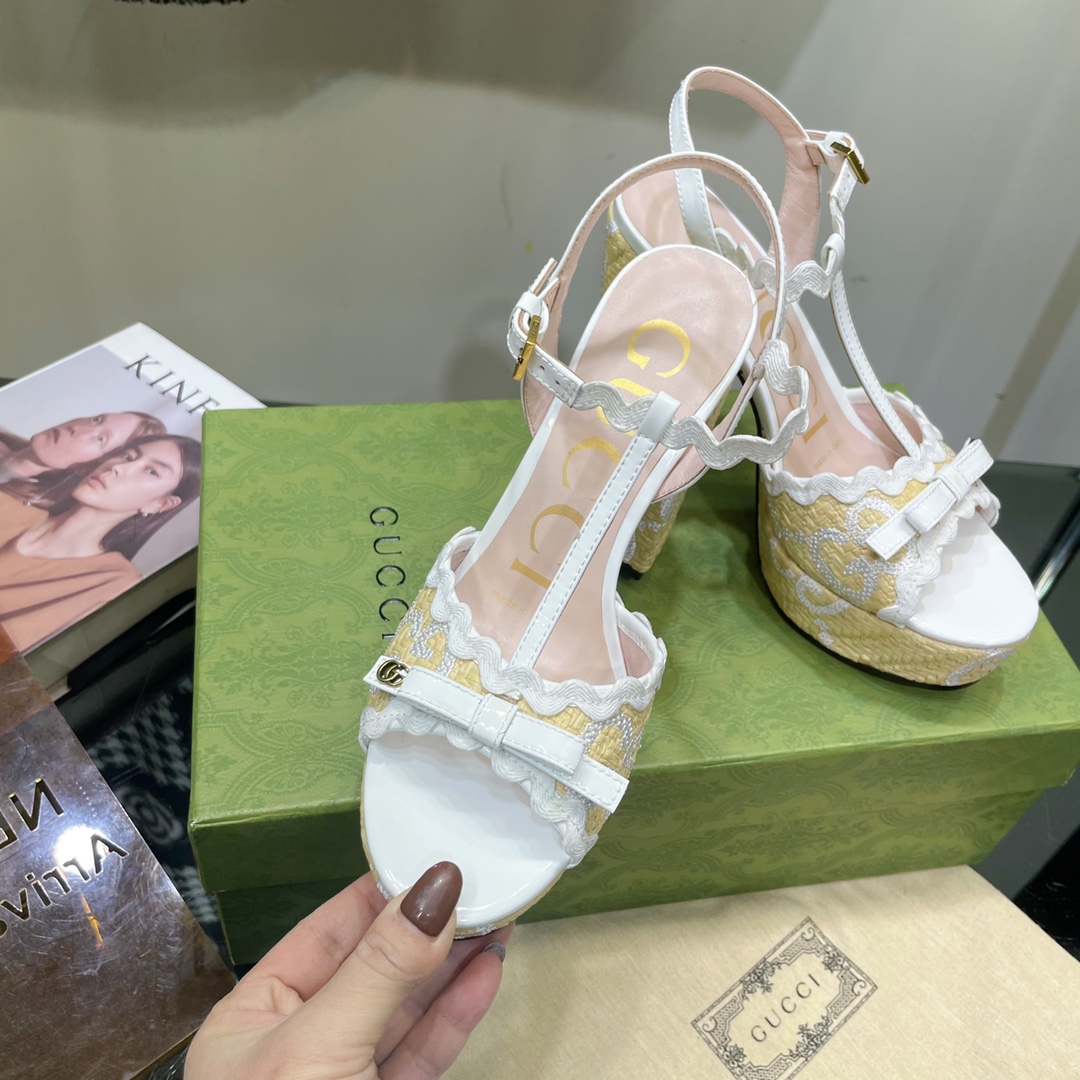 G*u*i sup*e platform sandals white ‎730022