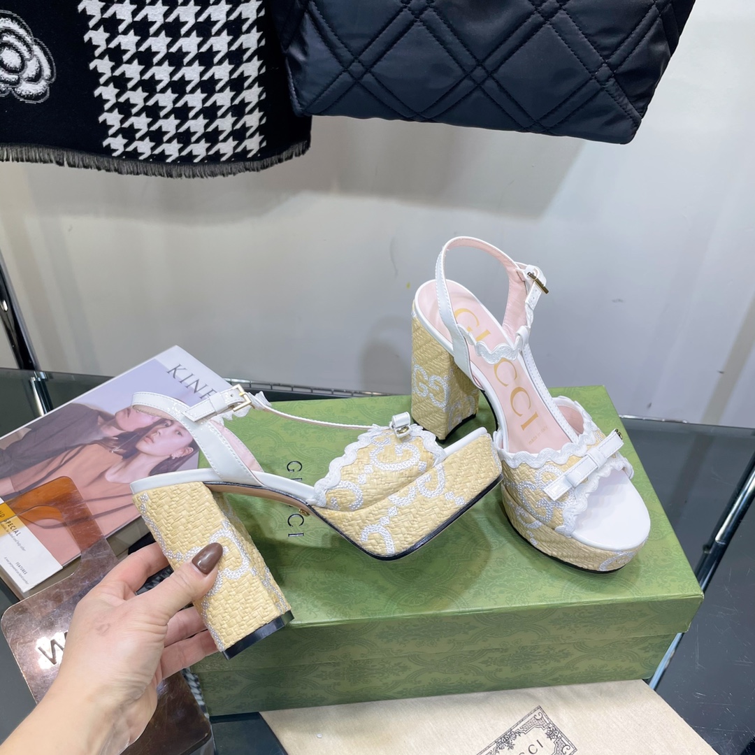 G*u*i sup*e platform sandals white ‎730022