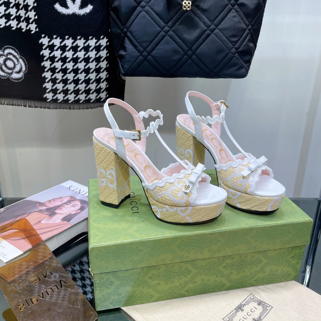 G*u*i sup*e platform sandals white ‎730022