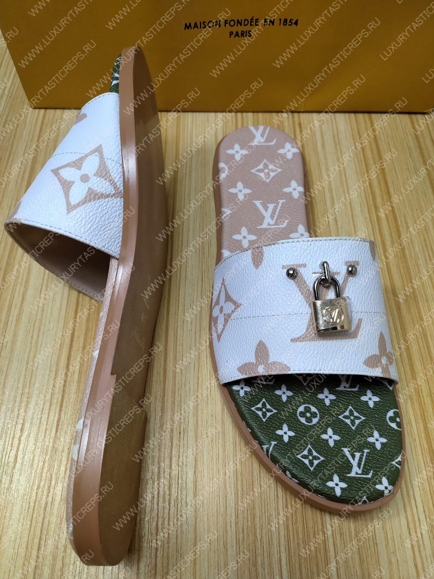 l**is V*t*n mule plate lock it white and fawn 1a64mn