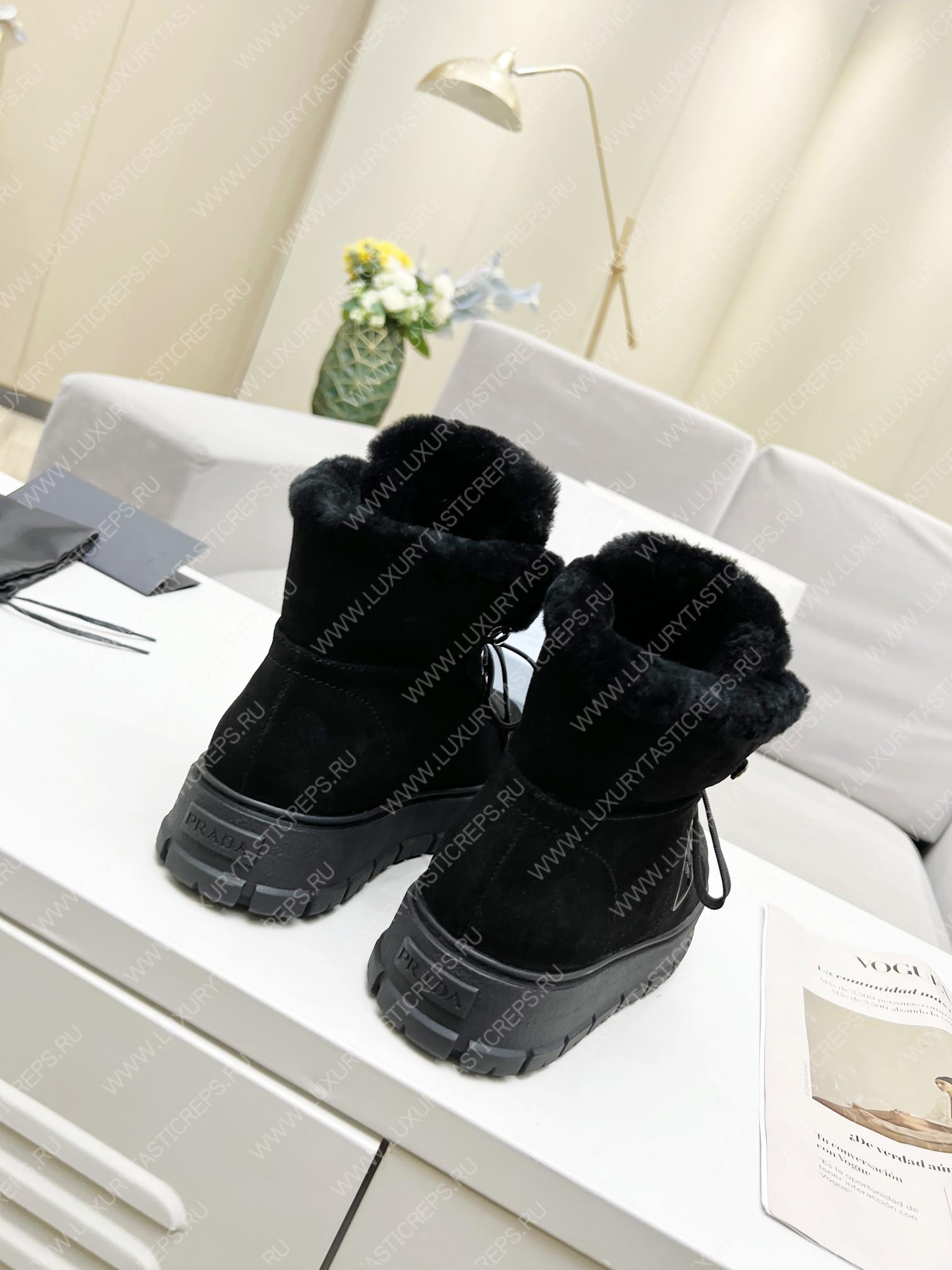 Pra*a gabardine lace-up booties black 1t492m