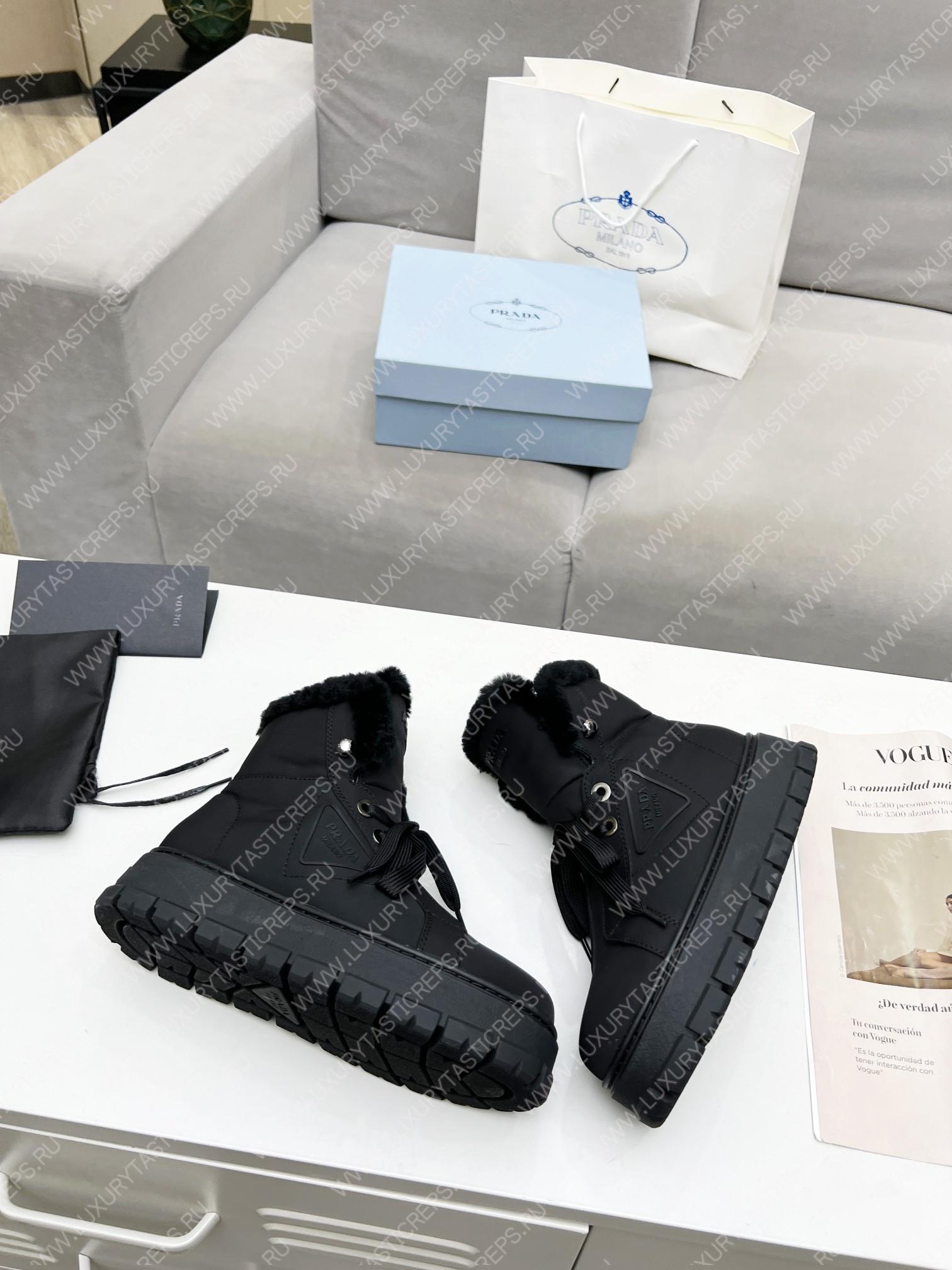 Pra*a gabardine lace-up booties black 1t492m