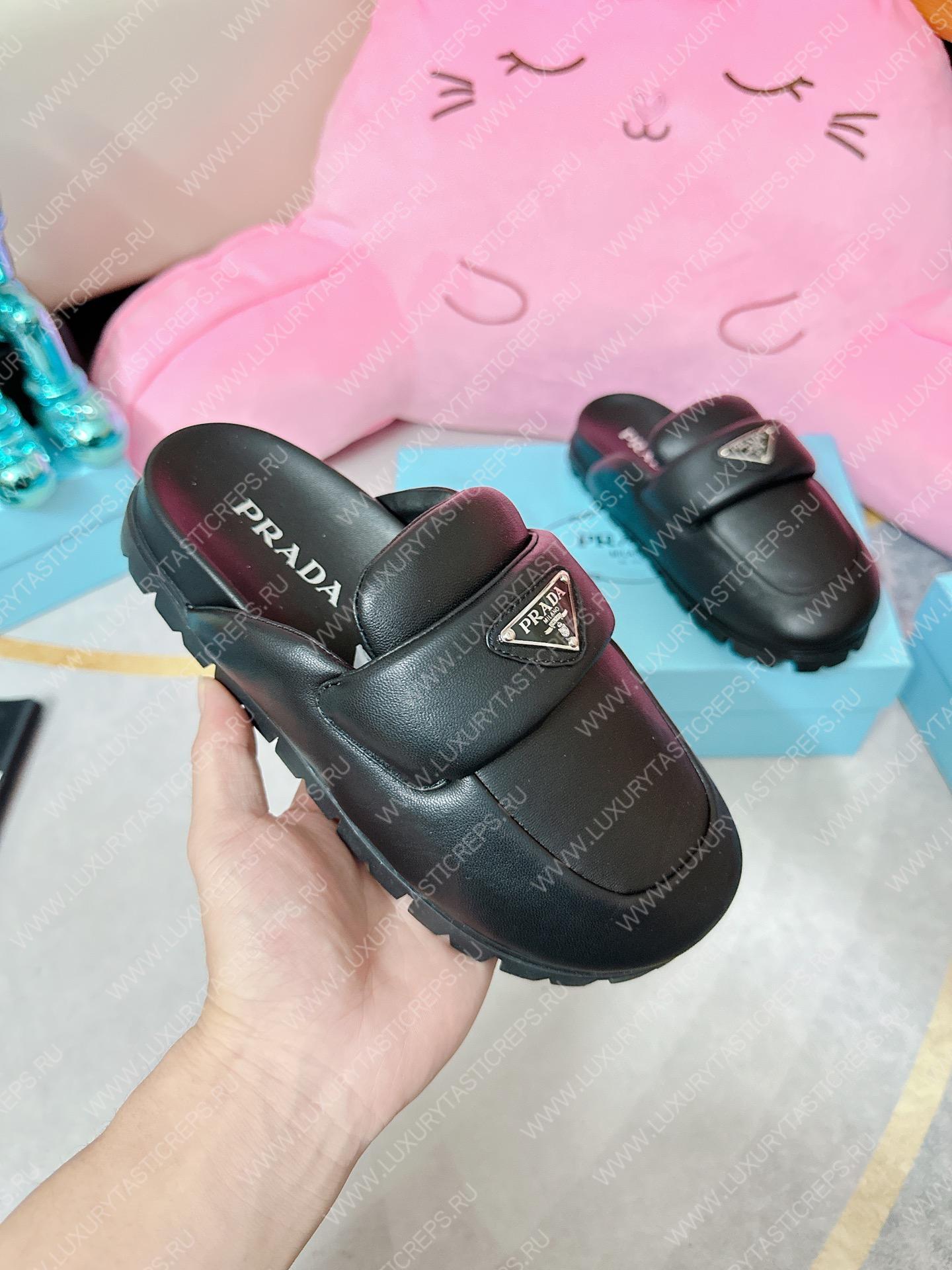 Pra*a soft padded sabots black 1d109n