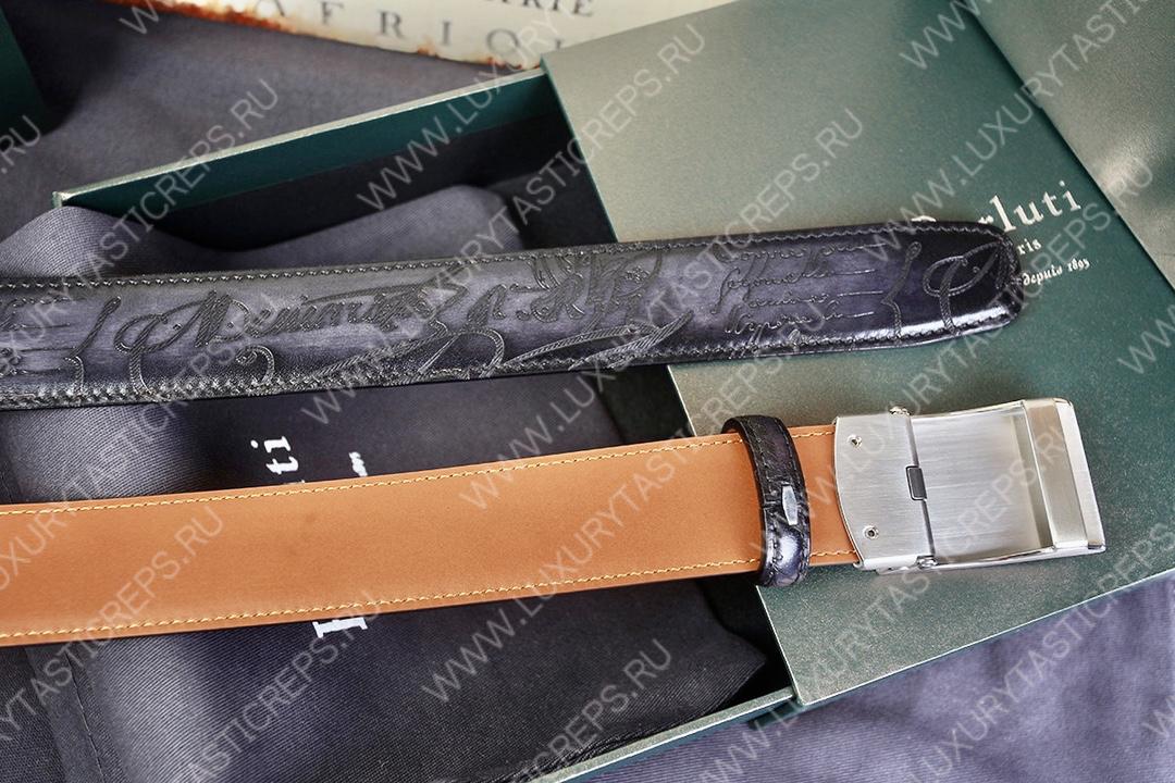 BERLUTI VENEZIA SCRITTO BELT BLACK C0020-R1