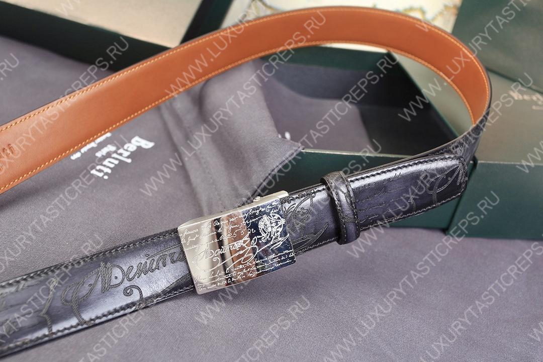 BERLUTI VENEZIA SCRITTO BELT BLACK C0020-R1
