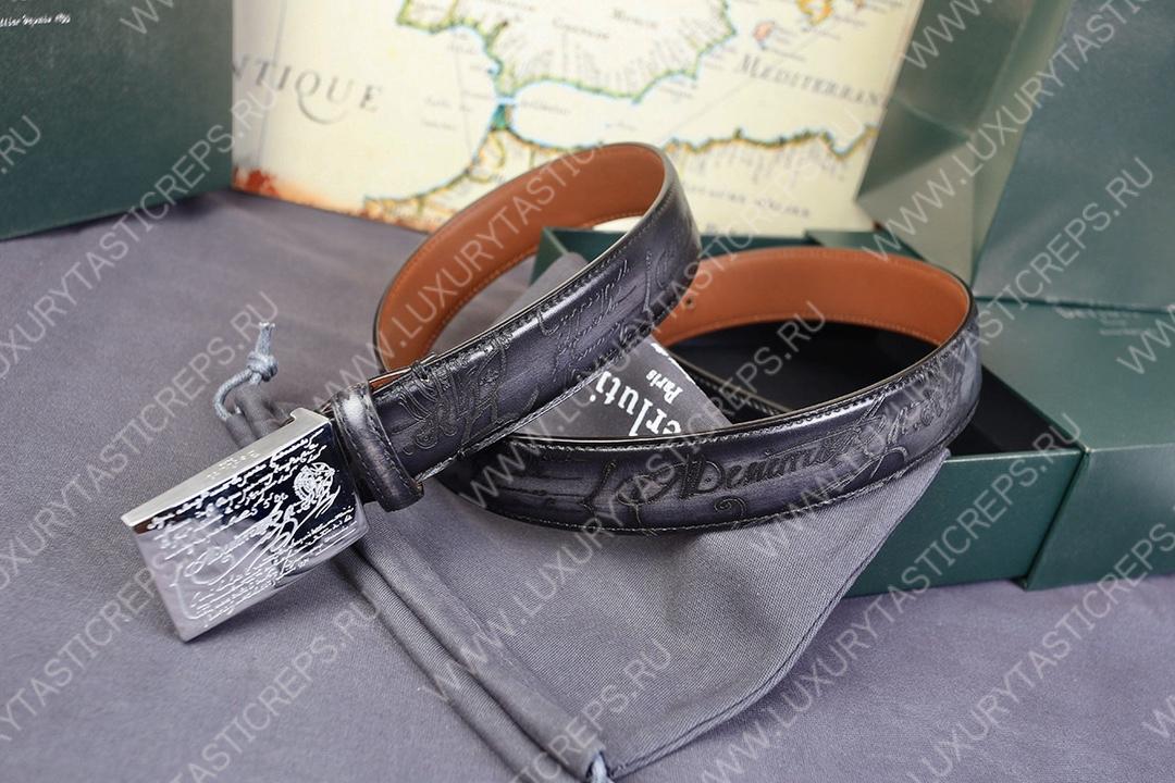 BERLUTI LEATHER BELT BLACK C0028-R1