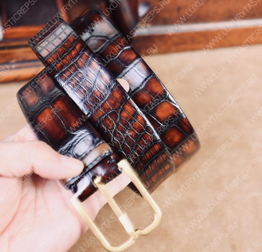 BERLUTI ALLIGATOR BELT RED C0035-E2