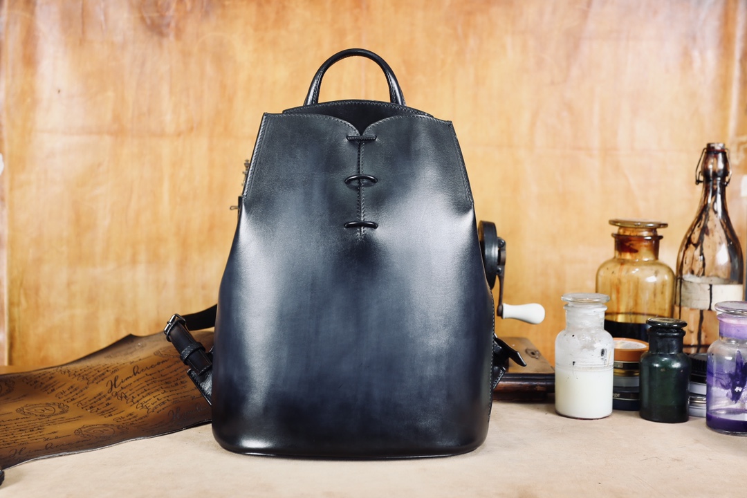 BERLUTI ALESSANDRO LEATHER BACKPACK BLACK S5589-V2